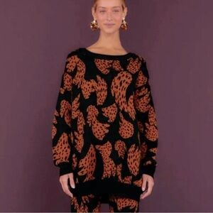 Farm Rio Bananica Print Sweater Animal Print Bananas